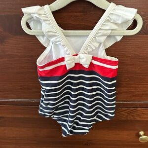 EUC Janie and Jack One Piece swimsuit in Red, White, and Blue 6-12 months